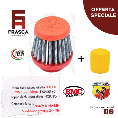 Kit filtro conico bmc tappo - kit, +
